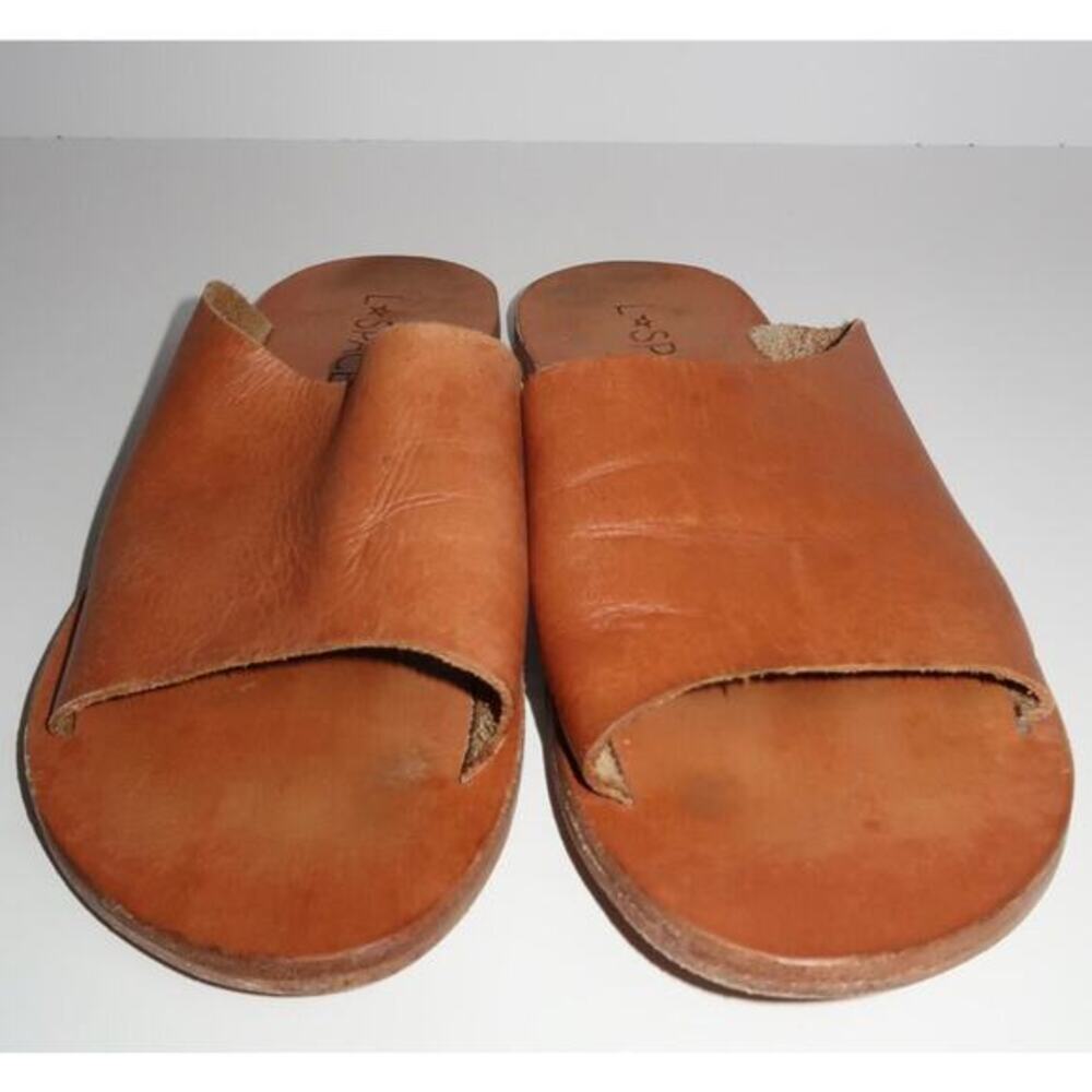 L Space Laguna‎ Sandal Brown Leather Slides Size 7.5 - Picture 2 of 6